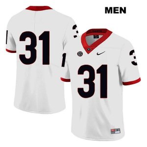 Men's Georgia Bulldogs NCAA #31 William Poole Nike Stitched White Legend Authentic No Name College Football Jersey OHE6654DN